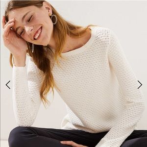 Whisper White Stitchy Sweater